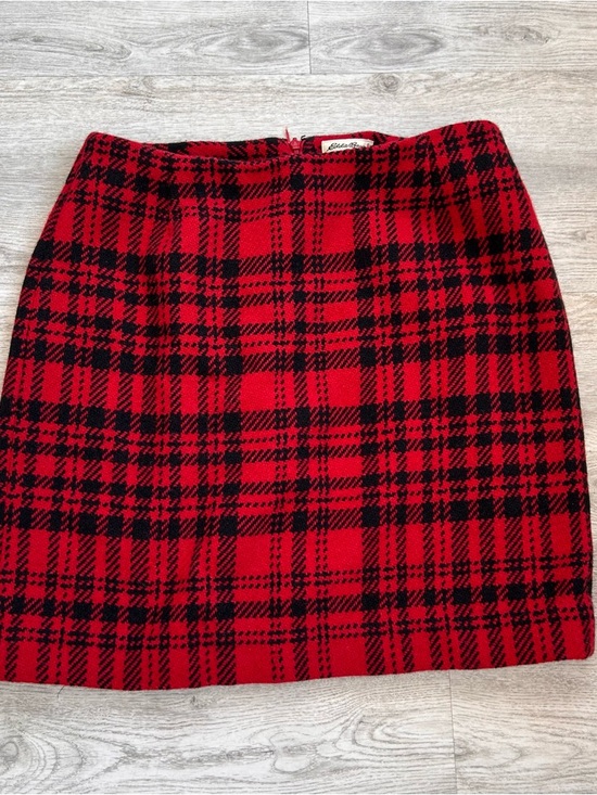 Eddie Bauer Dresses & Skirts - VtG Eddie Bauer Wool Tartan Plaid Skirt Women 10 Red Cottage Grunge Goth Classic